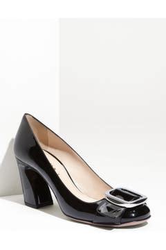 prada platform pump|prada buckle sculpted heel pump.